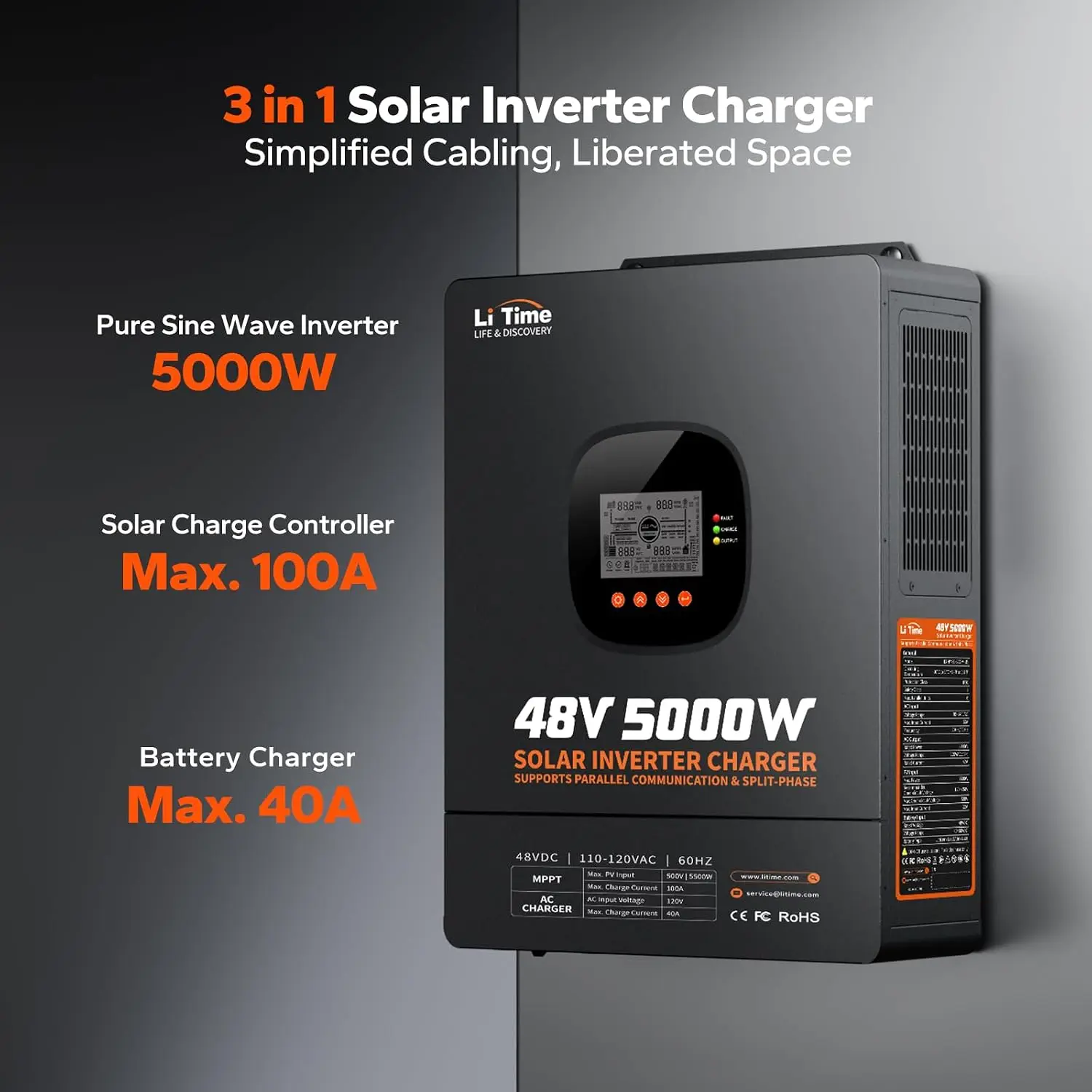 LiTime 5000W 태양광 하이브리드 인버터 겸 충 - Parallel Solar Inverter 48V 5000W Mppt 리뷰 및 가격