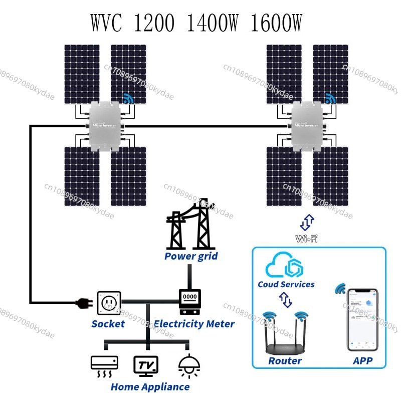 방수형 태양광 그리드 타이 마이크로인버터 WIFI 제어 - Micro Inverter 1400W Solar Grid Tie 리뷰 및 가격